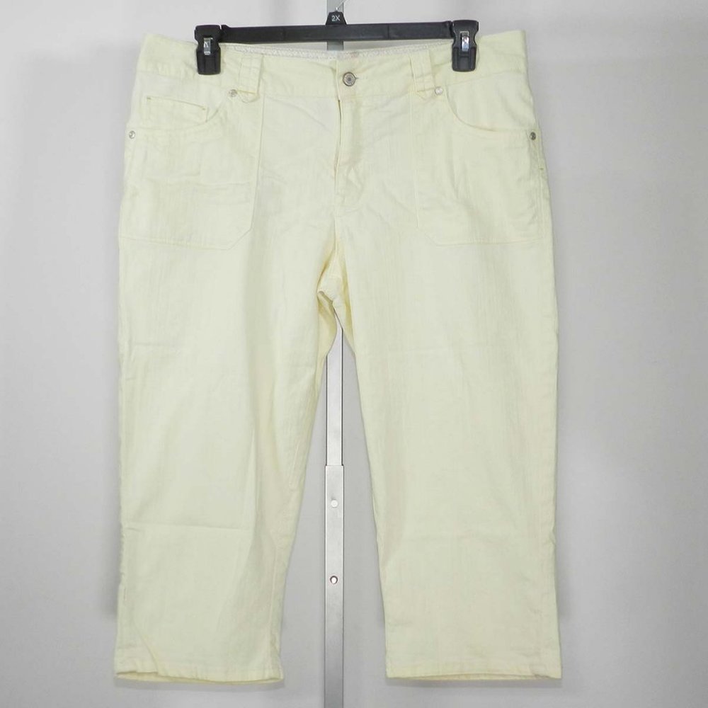 Women's Faded Glory Size 16 Yellow w/Stretch Capri